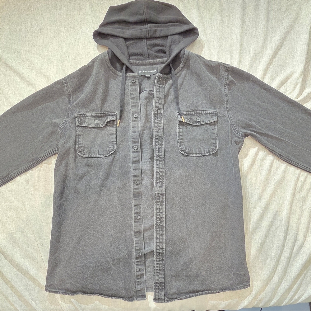 No Boundaries Gray Hooded Jacket